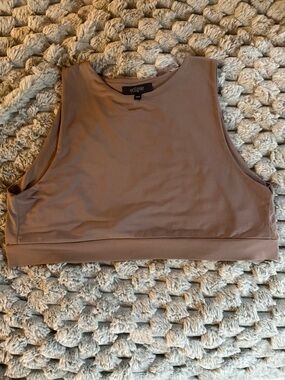 Eclipse Cropped Tank Top in Mauve Brown